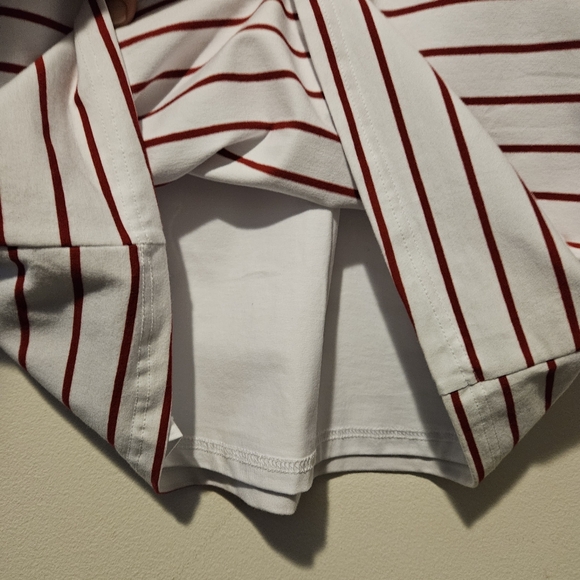 Lulus Womens Mini Dress White w/ Red Stripes Short Sleeve Crew Neck Size Small - Picture 4 of 12